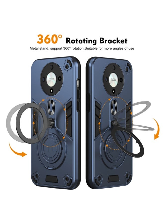 جراب أرمور لهاتف هونر  أكس 9 دي (Honor X9d Armor Case) – مضاد للصدمات بحماية عسكرية كاملة بطبقة مزدوجة و مسند مغناطيسي دوّار 360° – أزرق - Image 2